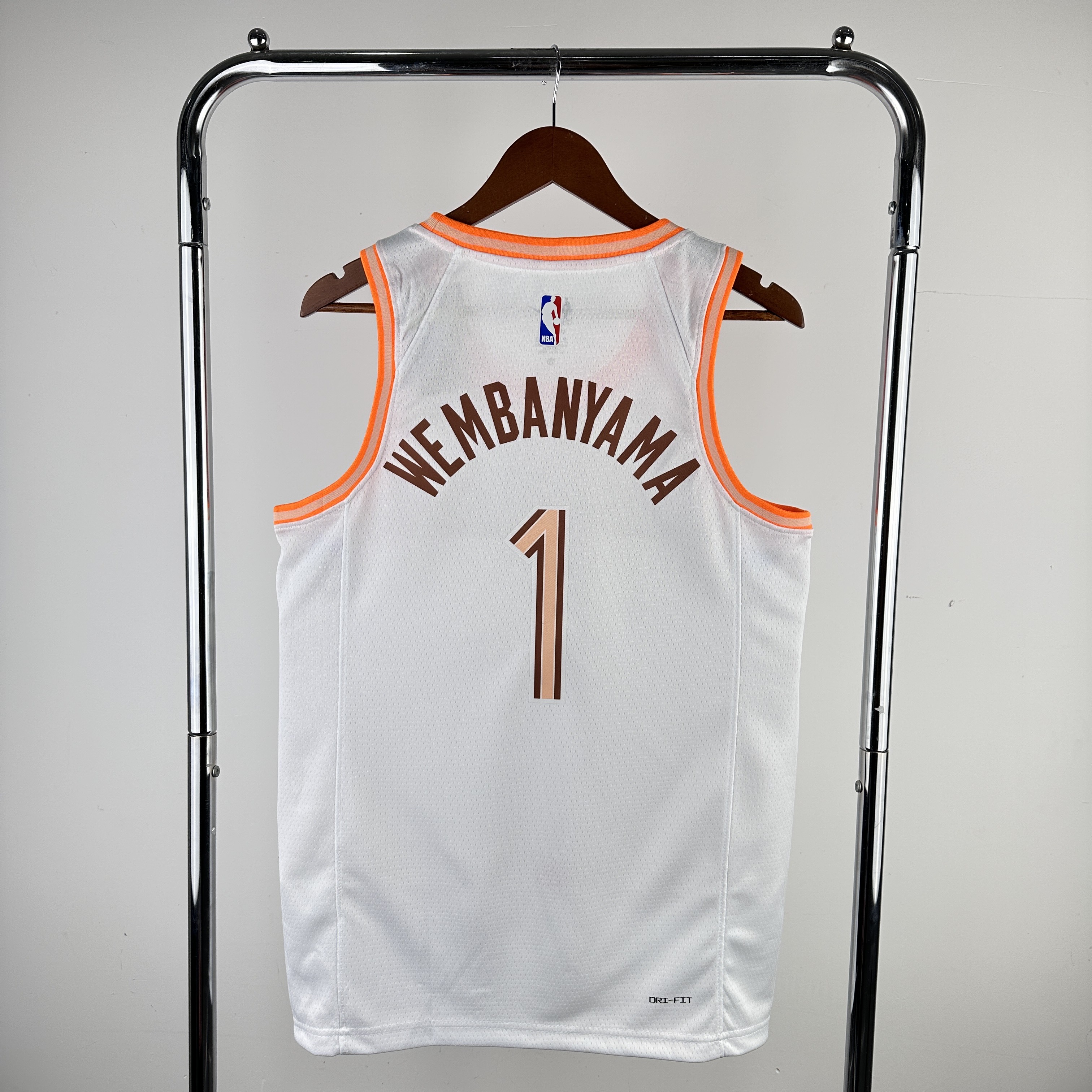 Men San Antonio Spurs #1 Wembanyama White City Edition Nike 2024 NBA Jersey->san antonio spurs->NBA Jersey